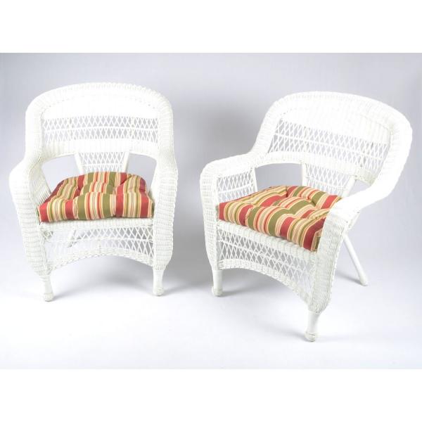Tortuga Outdoor Portside White 5-Piece Wicker Outdoor Dining Set .