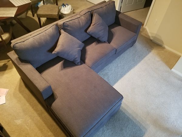 Egan II Cement Sofa w/ reversible Chaise (living spaces) for Sale .