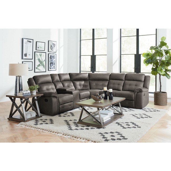 El Paso Reclining Sectional w/ Console (Grey) by Standard .