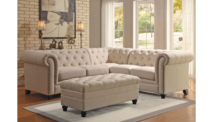 Classic Linen Fabric Sectional So