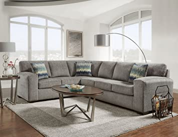 Roundhill Furniture LAF5950SP Bergen Fabric Sectional Sofa: Amazon .