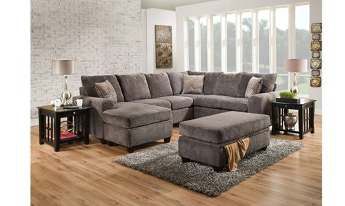 Wesley Smoke Stationary Sectional | At home furniture store .
