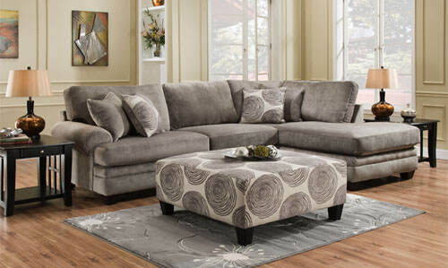 Stylish Sectional sofa loveseat gray col