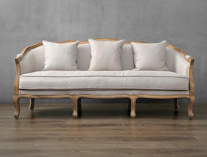 Soft French style living room sofa, vintage luxury furniture sofa .
