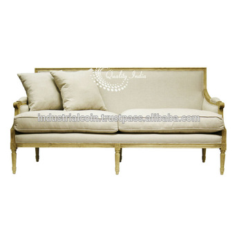 Louis White Fabric Three Seater French Style Sofa - Buy Low Seat .