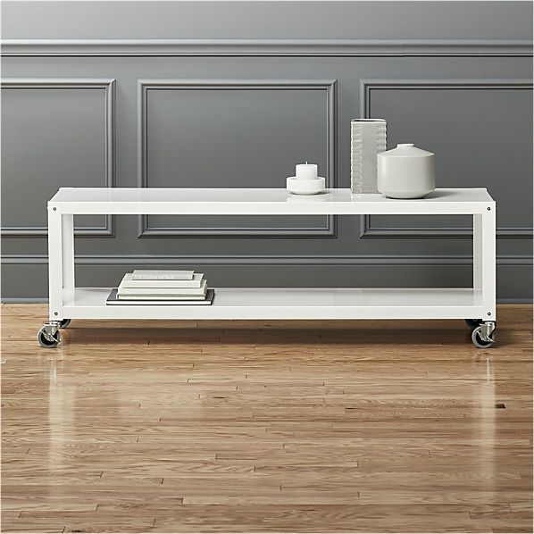 go-cart white rolling tv stand/coffee table | CB2 | Rolling tv .