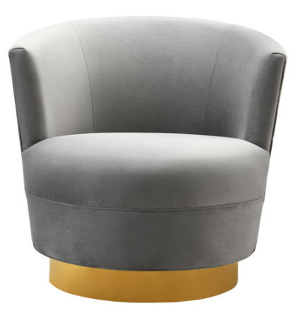 Grey Swivel Chair with Gold Base – Laura of Pembro
