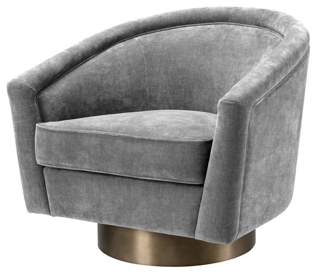 Grey Velvet Swivel Chair | Eichholtz Catene - Contemporary .