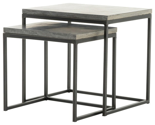 20" Diana Nesting End Tables Side Table Iron Bluestone Gunmetal .