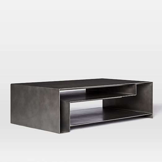 Hayes Coffee Table by West Elm. Hot rolled iron frame in Gunmetal .