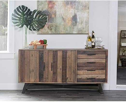 Amazon.com: Reclaimed Wood 65-inch Sideboard Brown Mid-Century .