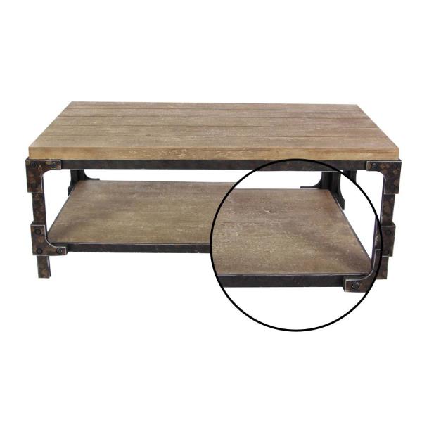Litton Lane 2-Shelf Wooden Coffee Table 85999 - The Home Dep