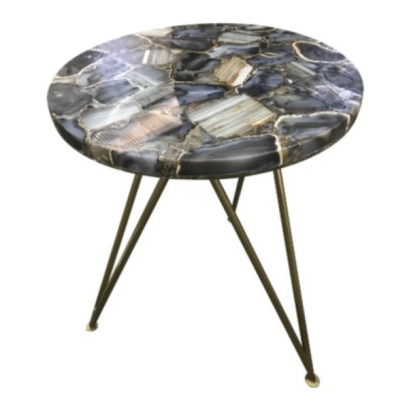 Agate Top Round Side Table | Interior Spaces in Jackson & Madison,