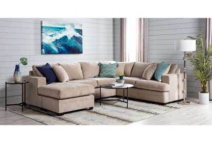 Kerri Sand 2 Piece Sectional With Left Arm Facing Sofa Chaise .