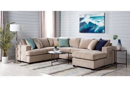 Kerri Sand 2 Piece Sectional With Right Arm Facing Sofa Chaise .