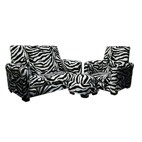 Amazon.com : Kids' Sofa, Chair and Ottoman Set, Zebra : Baby Toys .