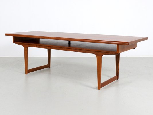 Large Teak Danish Coffee Table, 1960s for sale at Pamo