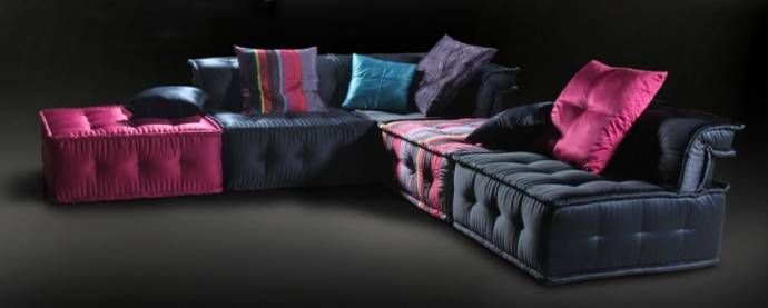 Ultra Chic Fabric Sectional Multicolored Sofa SPECIAL ORDER Soflex .