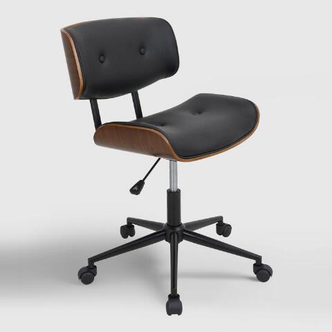 Black Leander Swivel Office Chair | World Mark