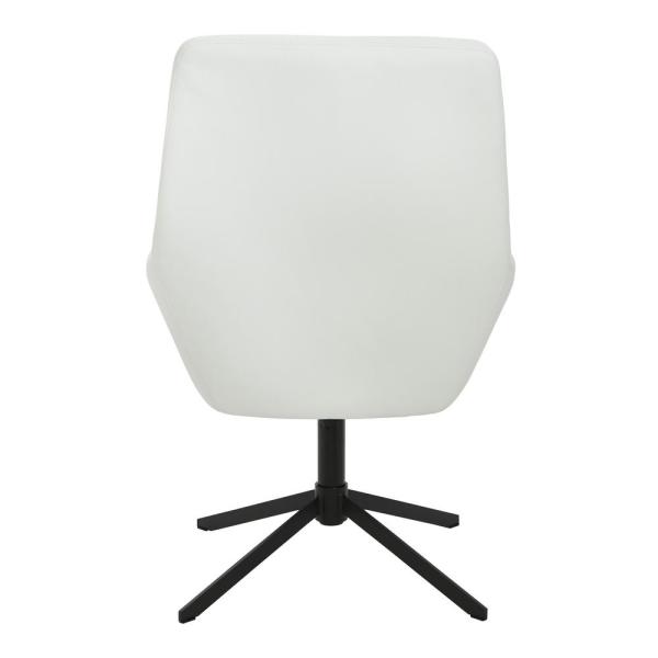 Office Star Products Tubby White Swivel Chair in Faux Leather with .