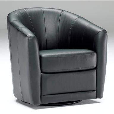 Contemporary Galleries - Leather Swivel Chair B596 Bla