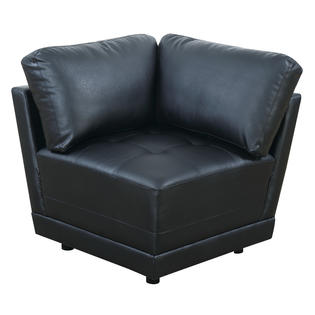 Esofastore Modern Modular Sectional Sofa 6pc Set Black Bonded .