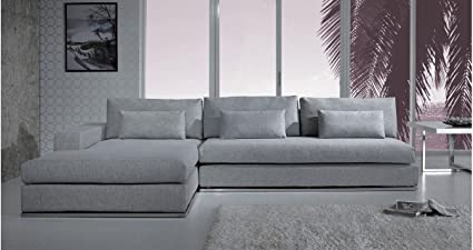 Amazon.com: Light Grey Fabric Sectional Sofa: Kitchen & Dini