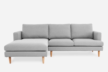 Tana Sectional Sofa, Light Gray, Left Facing | Castlery United Stat