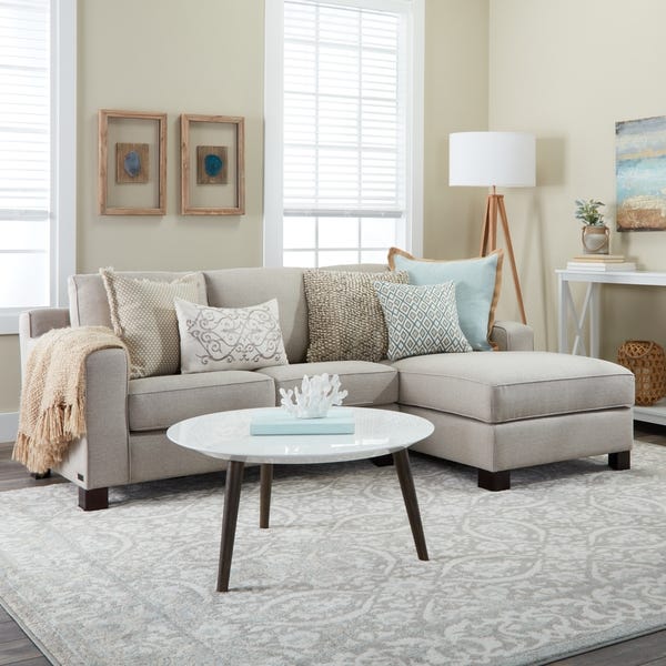 Shop Sectional Sofa with Chaise in Light Grey - Overstock - 86546