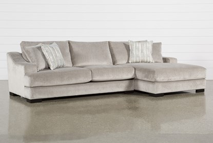 Lodge Fog 2 Piece Sectional With Right Arm Facing Oversized Chaise .