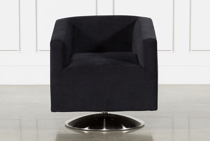 Loft Black Swivel Accent Chair | Living Spac