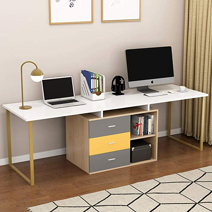 Amazon.com: Tribesigns 87" Extra Long Computer Desk for Two Person .