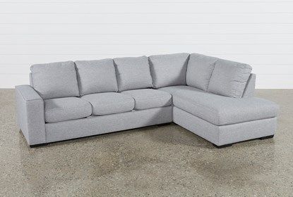 Lucy Grey 2 Piece Sectional with Right Arm Facing Chaise .