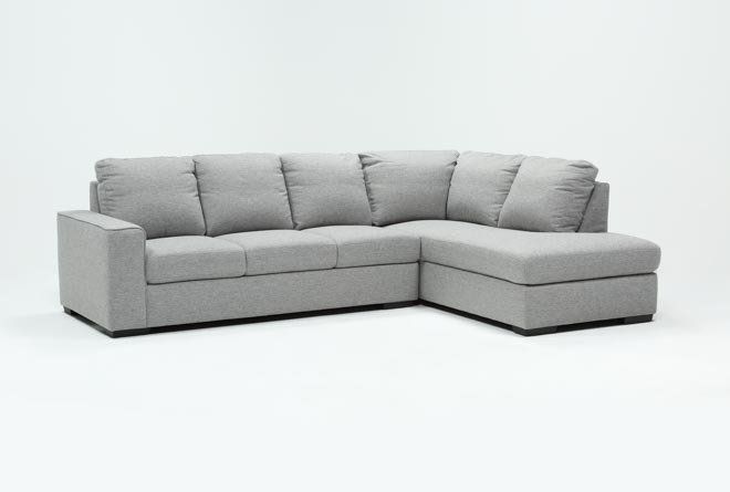 Lucy Grey 2 Piece Sectional with Right Arm Facing Chaise | Couch .