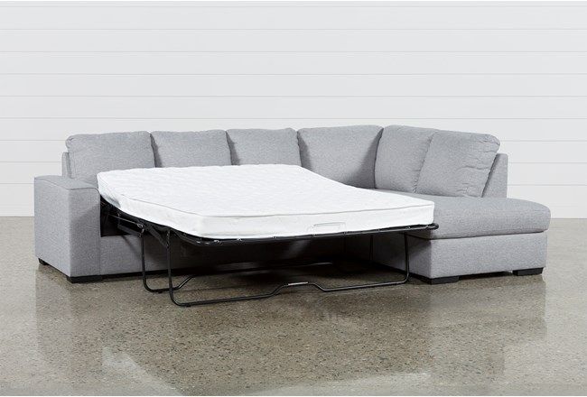 Lucy Grey 2 Piece Sleeper Sectional W/Raf Chaise | Living Spaces .