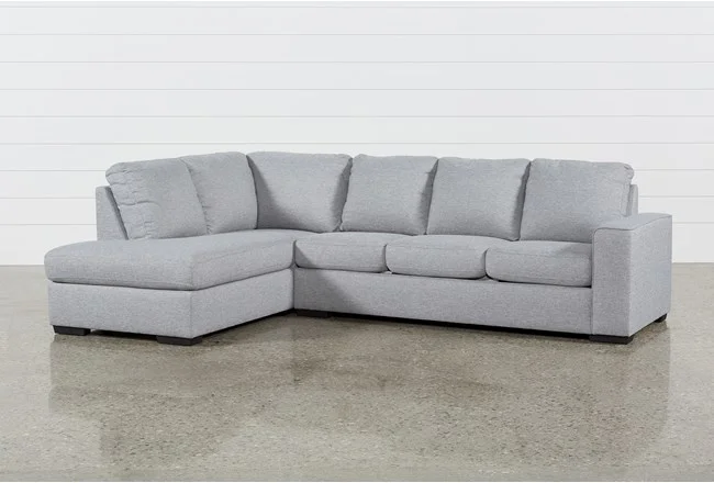 Lucy Grey 2 Piece Sectional Sofa with Left Arm Facing Chaise .