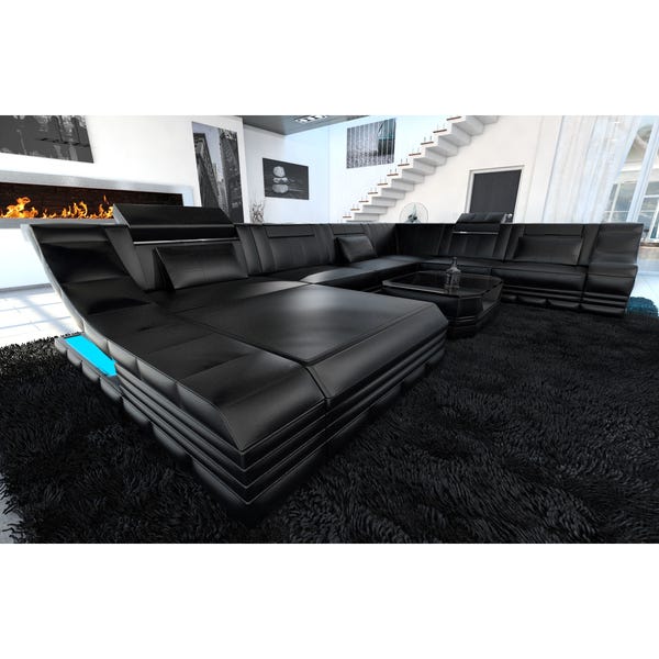 Shop Luxury Sectional Sofa New York XL LED Lights - Overstock .