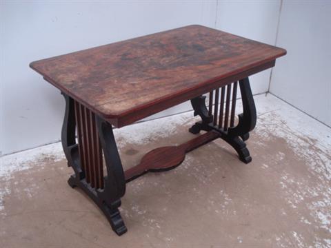 Mahogany Coffee Table Supported on Lyre Harp En
