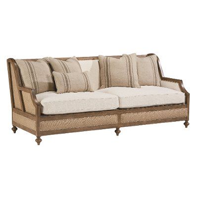 Magnolia Home Furniture Linen & Burlap Sofa - Foundation .