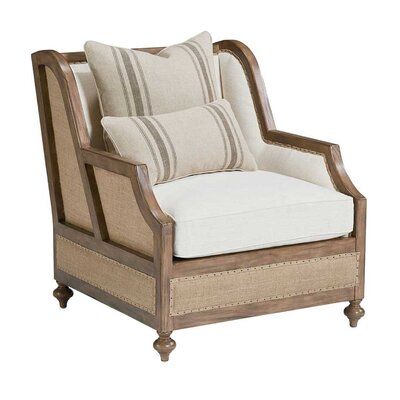 Magnolia Home Foundation Wingback Chair Upholstery Color: Brown in .