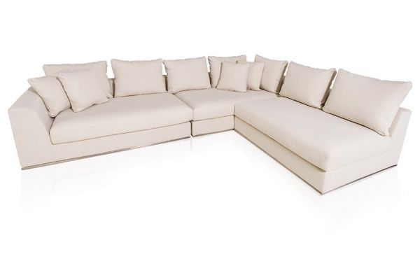 Giovani Fabric Contemporary Sofa Cream | Sectional sofa cou