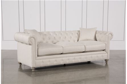 Mansfield 96 Inch Beige Linen Sofa - Main | Linen so