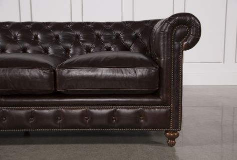 Mansfield 96 Inch Cocoa Leather Sofa | Leather sofa, So