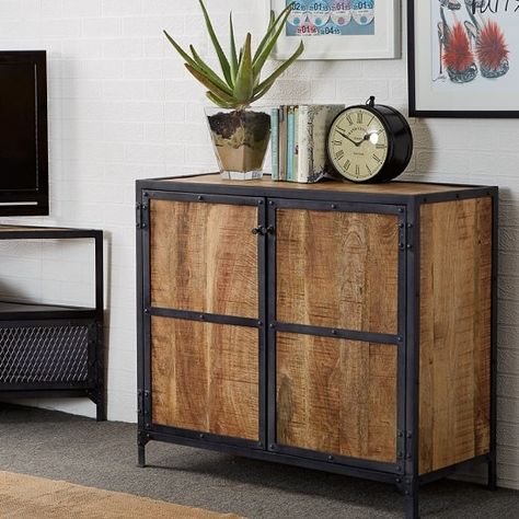Romarin Compact Sideboard In Reclaimed Wood And Metal Frame .