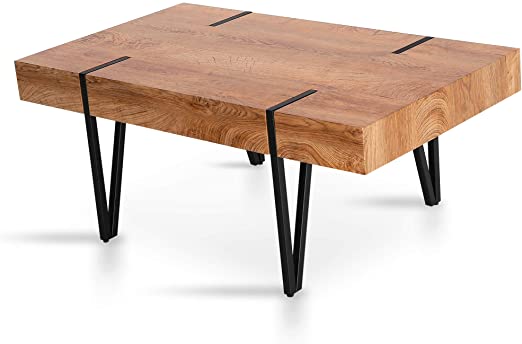 Amazon.com: Mcombo Modern Industrial Coffee Table for Living Room .