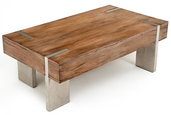 Rustic coffee table for cabin | Modern Stainless Le