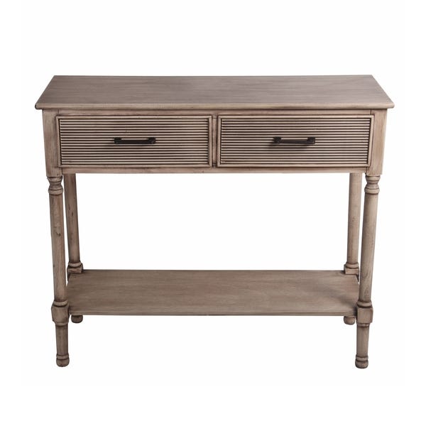 Shop Wooden Console Table with 2 Spacious Drawers and Ribbed .