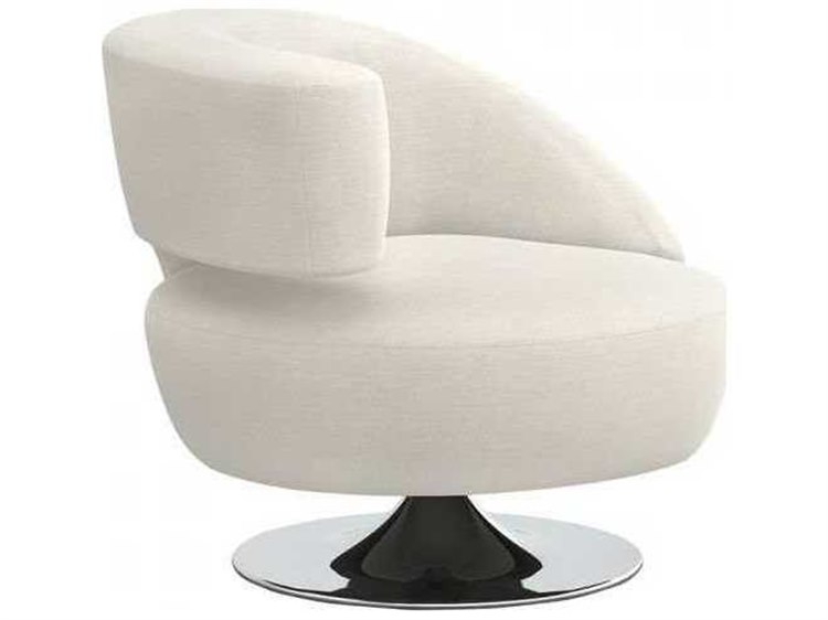 Interlude Home Pearl / Polished Nickel Swivel Accent Chair | IL19802