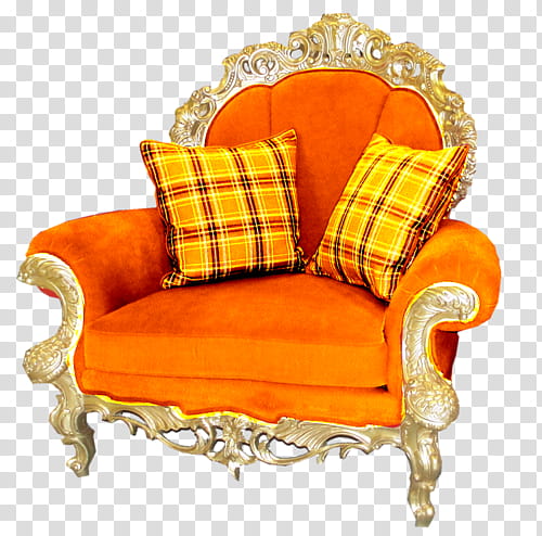 Orange sofa chair transparent background PNG clipart | HiClipa