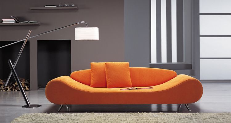 Contemporary Orange Harmony Sofa with Unique Shape | Modern sofa .